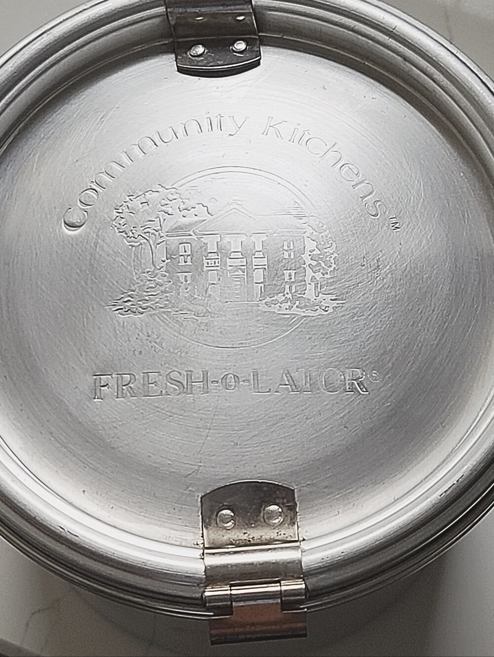 Vintage Community Kitchens Fresh-o-Lator Aluminum Coffee Canister Hinged Lid